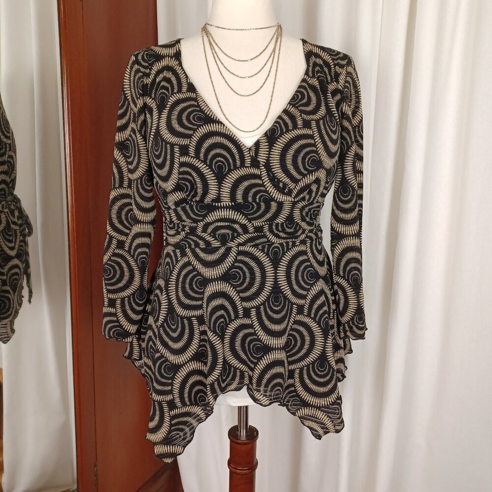 Vintage Asymmetric Hem Top, Y2K Fairycore, Soft Goth Aesthetic